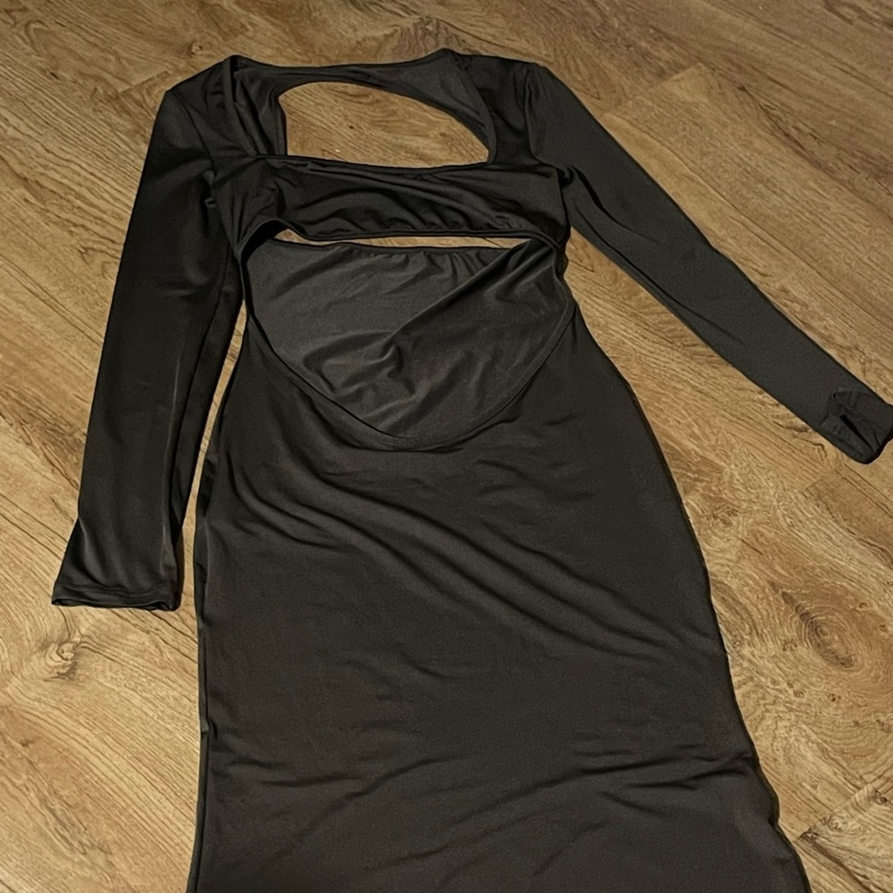 SHEIN brown dress. Stomach and back cut out.